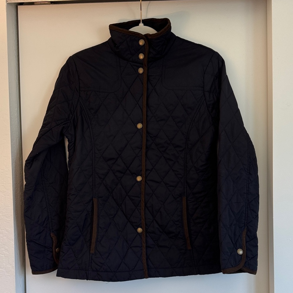 Lands' End Blackish Navy Quilted Women's Jacket Size XS (2-4)